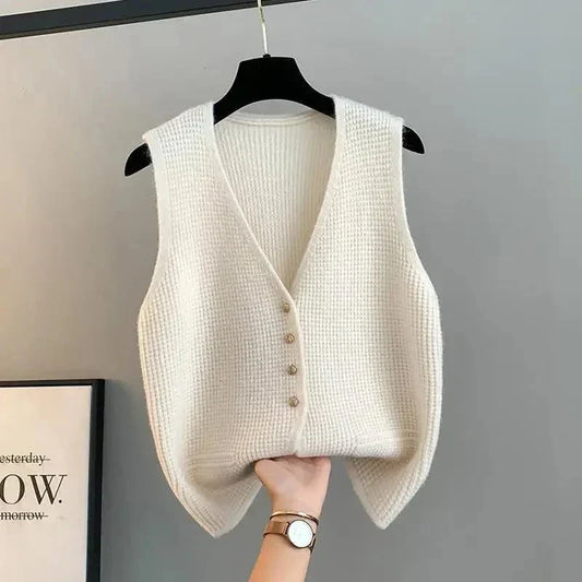 WW | Weste ohne Ärmel elegante Knöpfe minimalistischer und schicker Stil