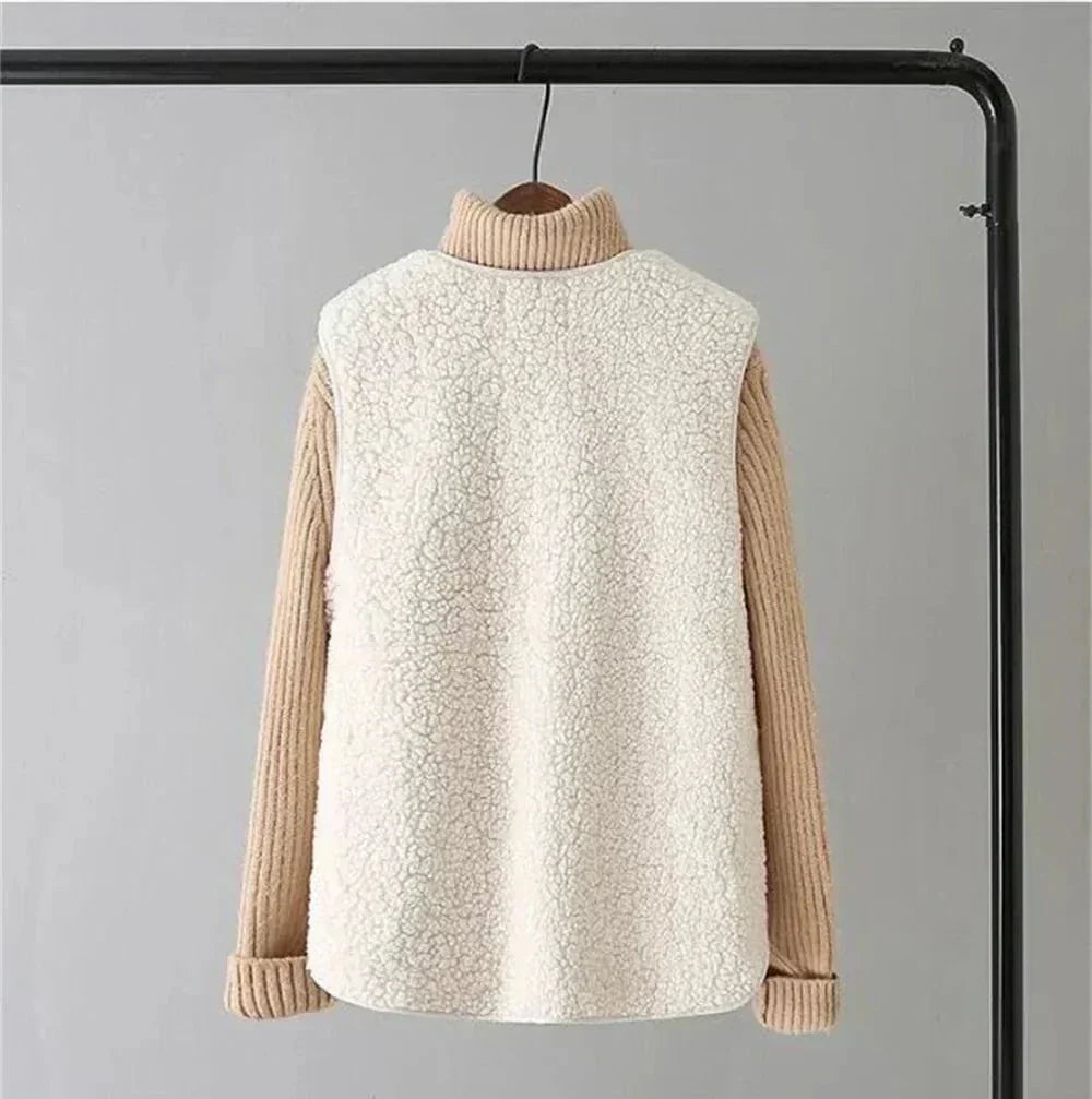 WW | Sleeveless Vest Sheep Wool Effect Warmth and Casual Style