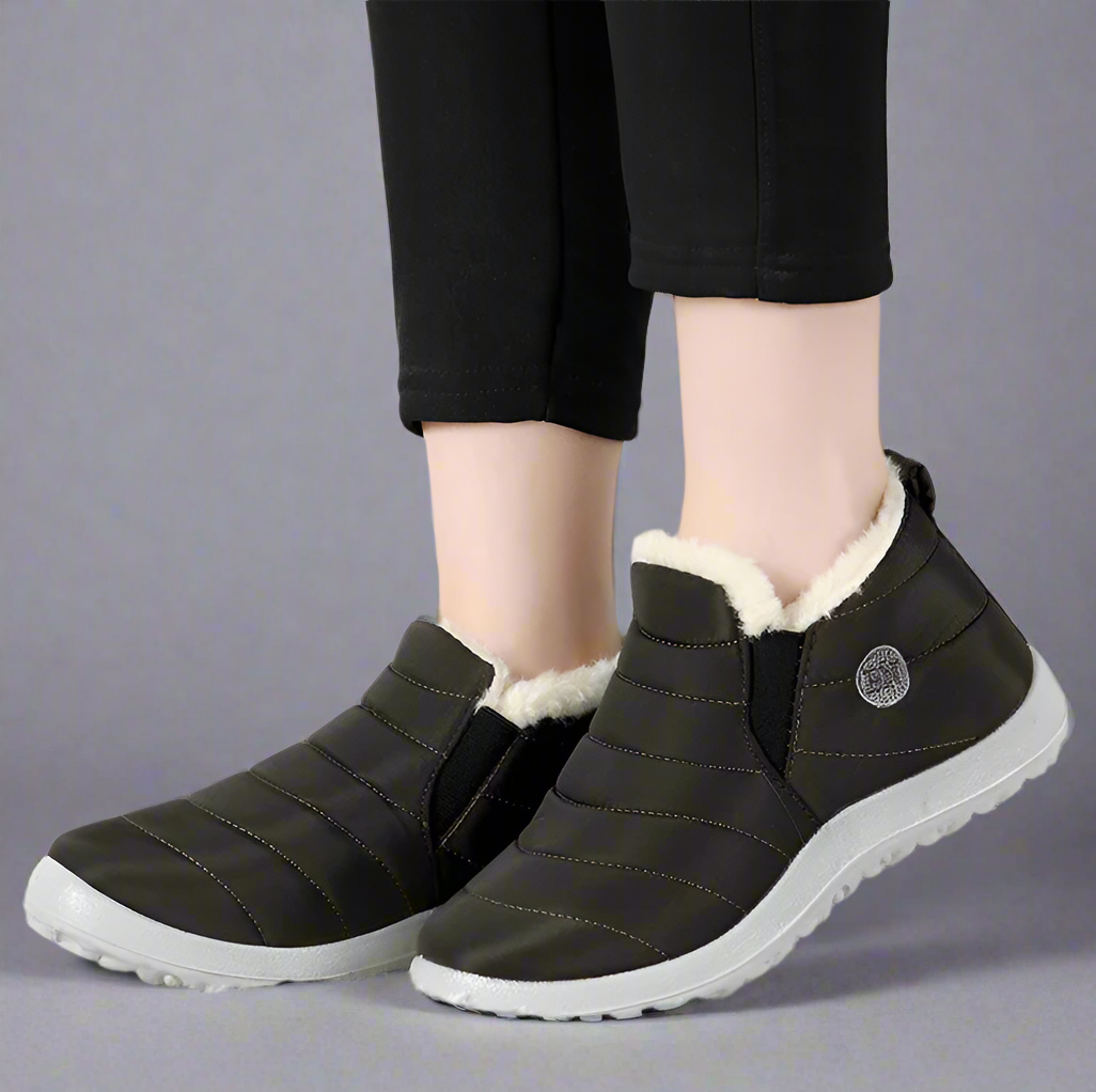 WW | Women's Winter Ankle Boots with Warm Lining - Non-Slip Snow Boots for Cold Days