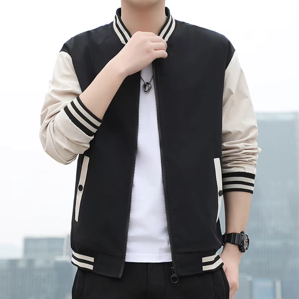 WW | Splicing Stripe Varsity Jacket