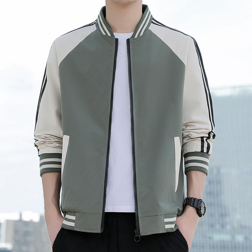 WW | Splicing Stripe Varsity Jacket