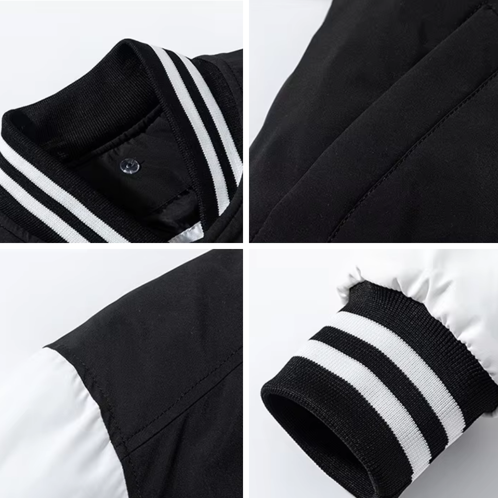 WW | Patchwork Detachable Hood Varsity Jacket