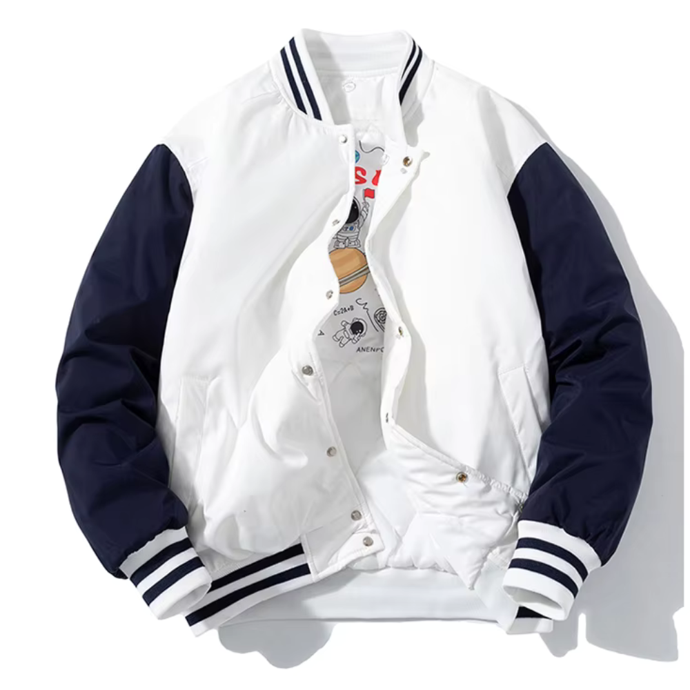 WW | Patchwork Detachable Hood Varsity Jacket