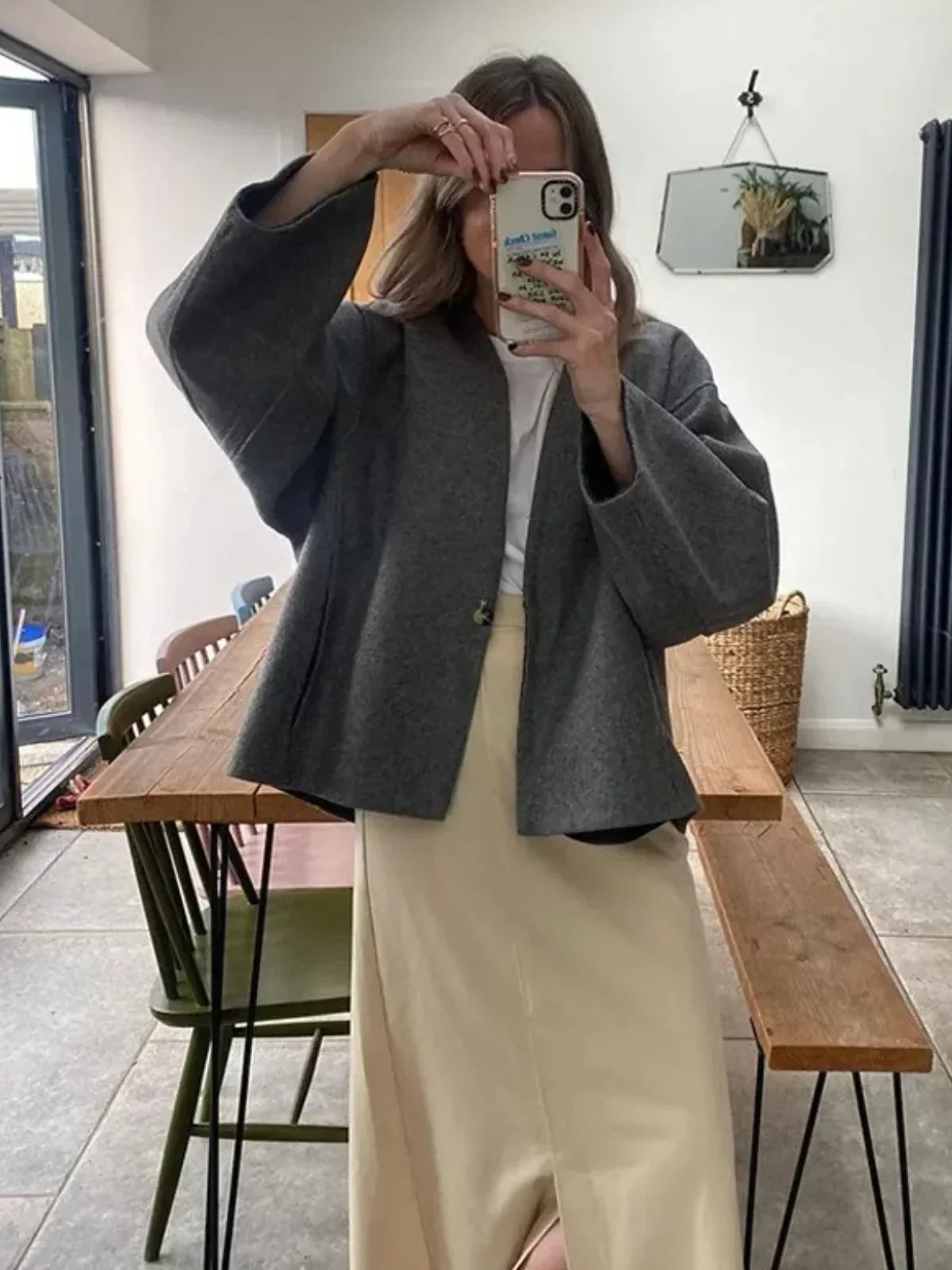 WW | Kurze knopffrontige Taschenjacke