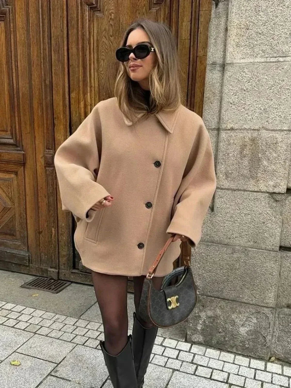 WW | Umlegekragen Wolljacke
