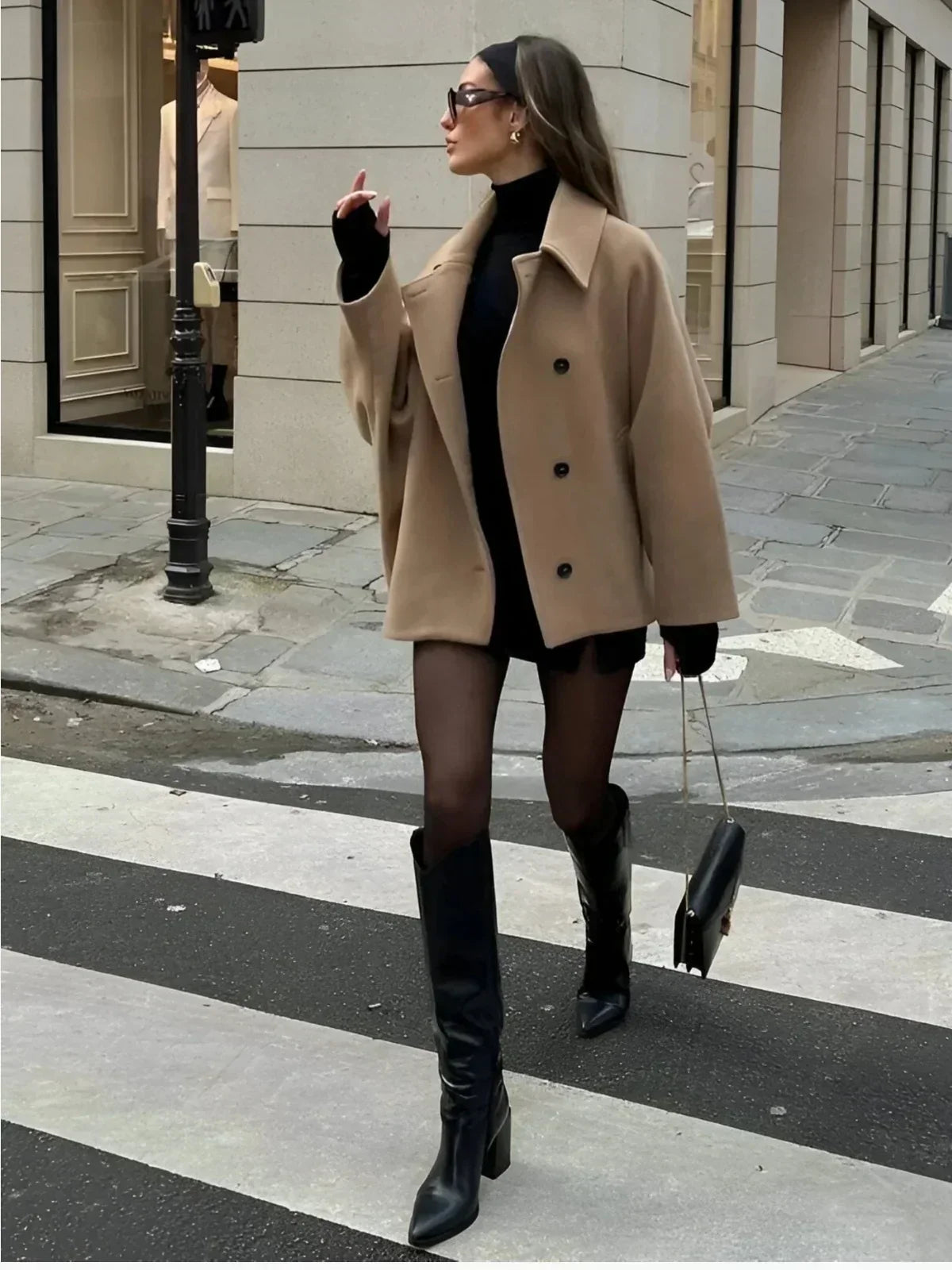 WW | Umlegekragen Wolljacke