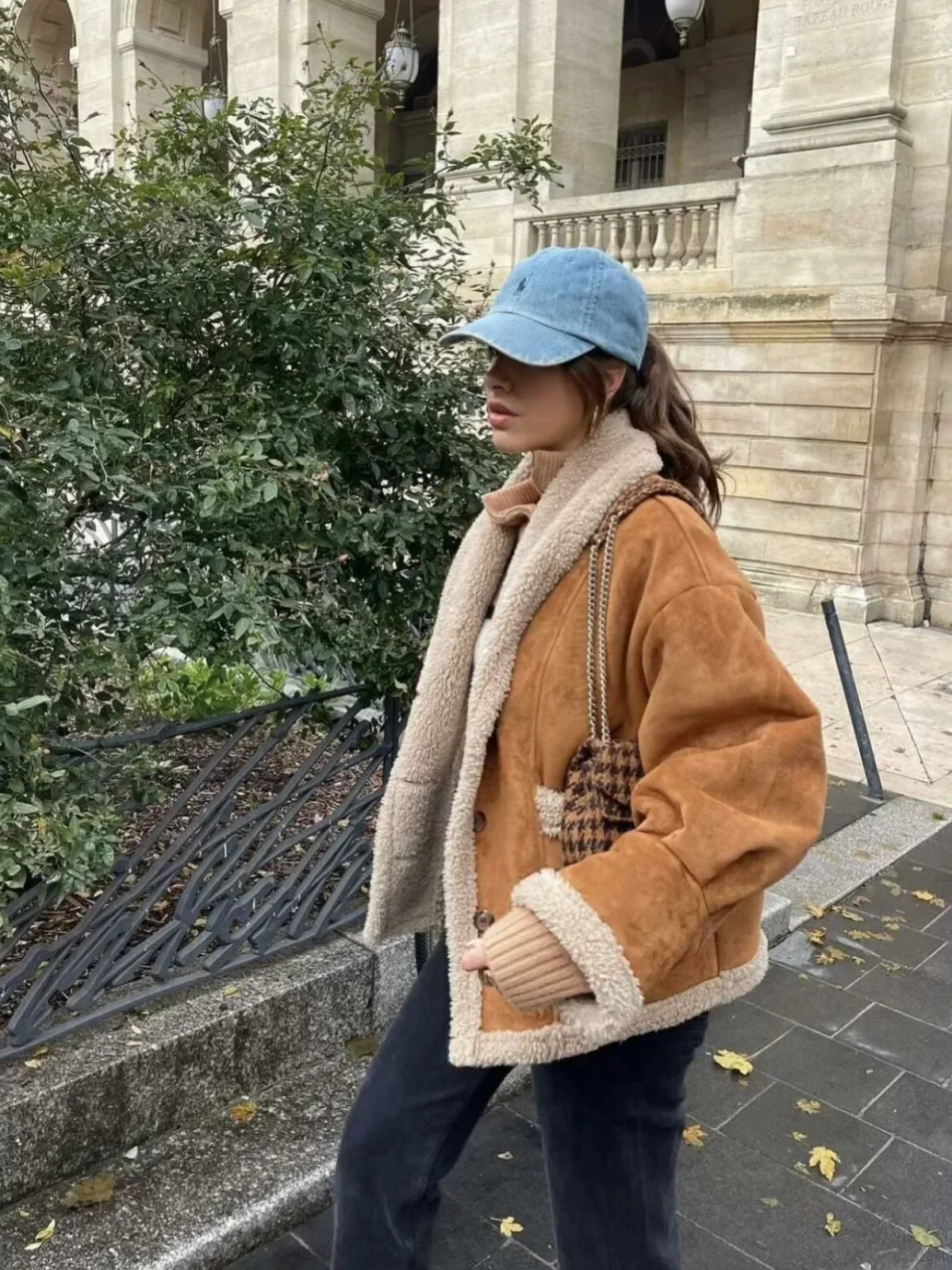 WW | Sherpa-gefütterte Kunstlederjacke