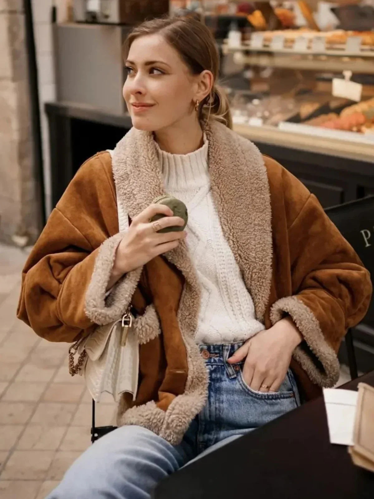 WW | Sherpa-gefütterte Kunstlederjacke