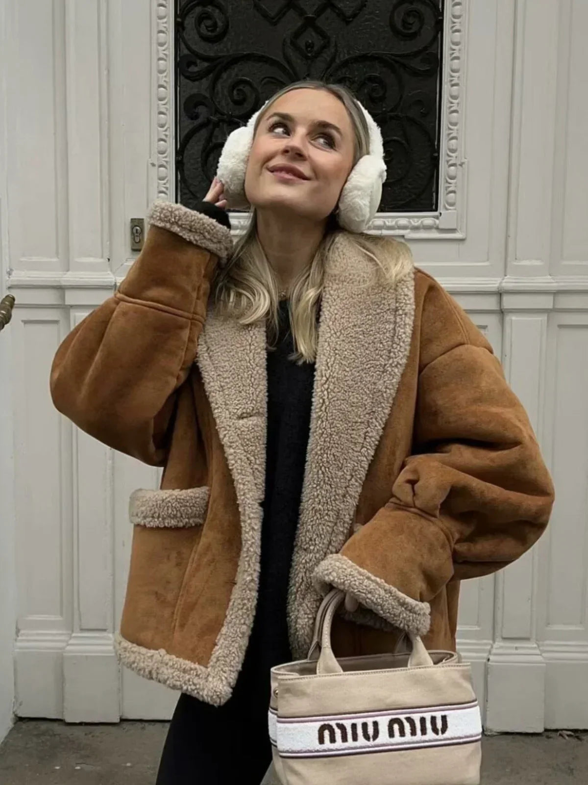 WW | Sherpa-gefütterte Kunstlederjacke