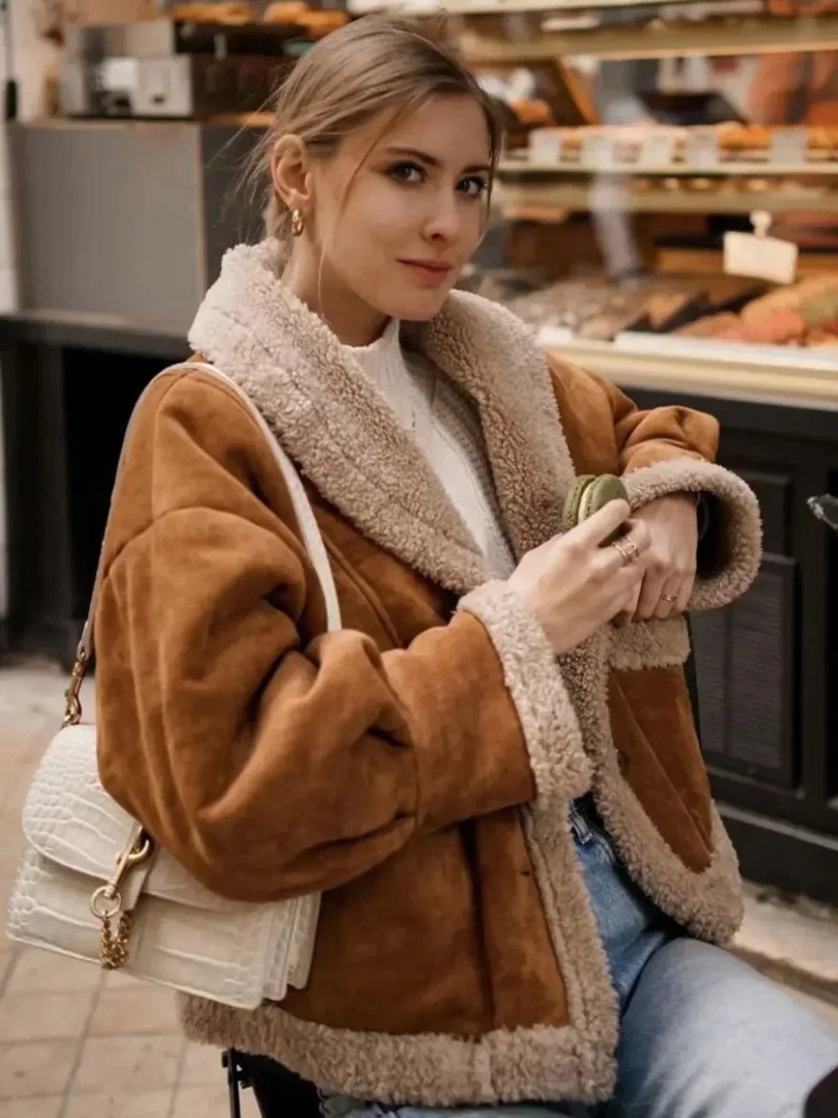 WW | Sherpa-gefütterte Kunstlederjacke