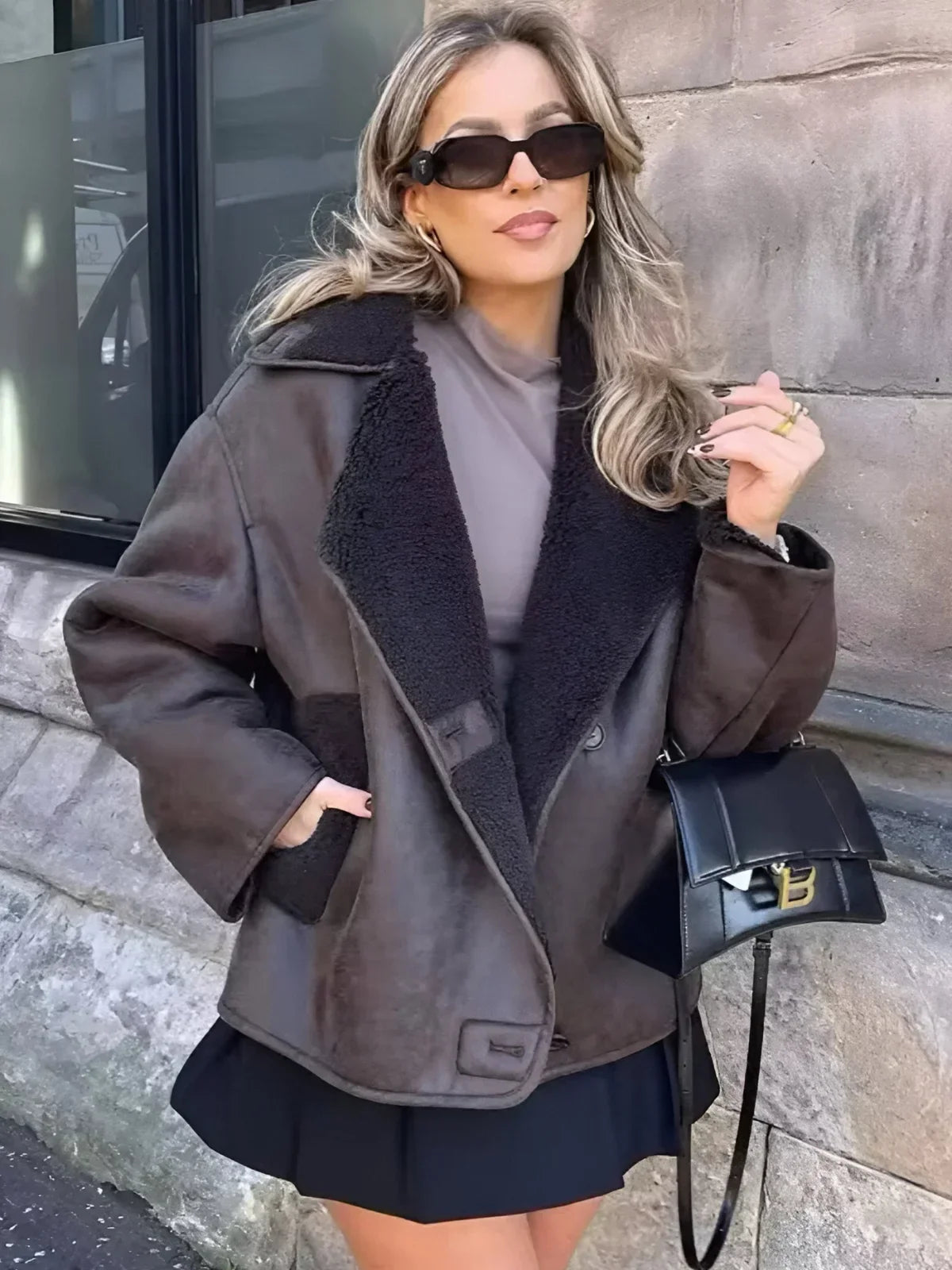 WW | Schicker Faux Shearling Mantel