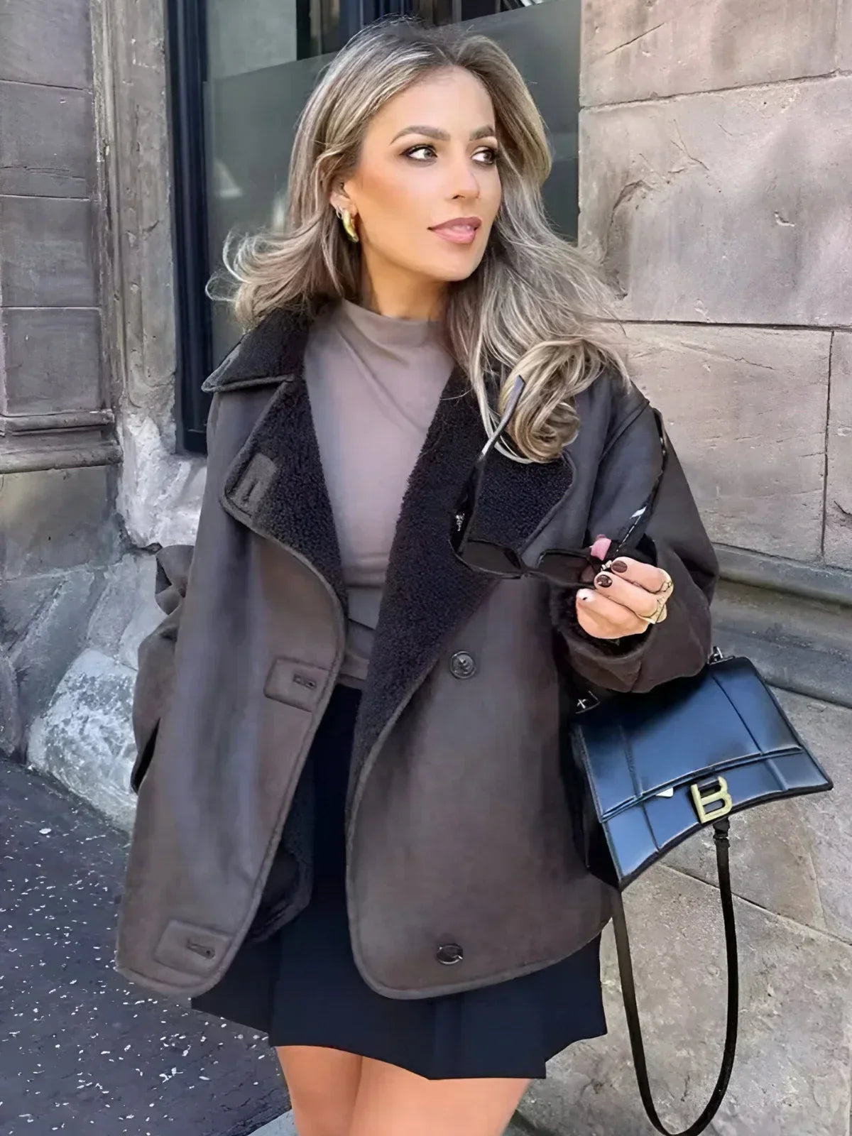 WW | Schicker Faux Shearling Mantel