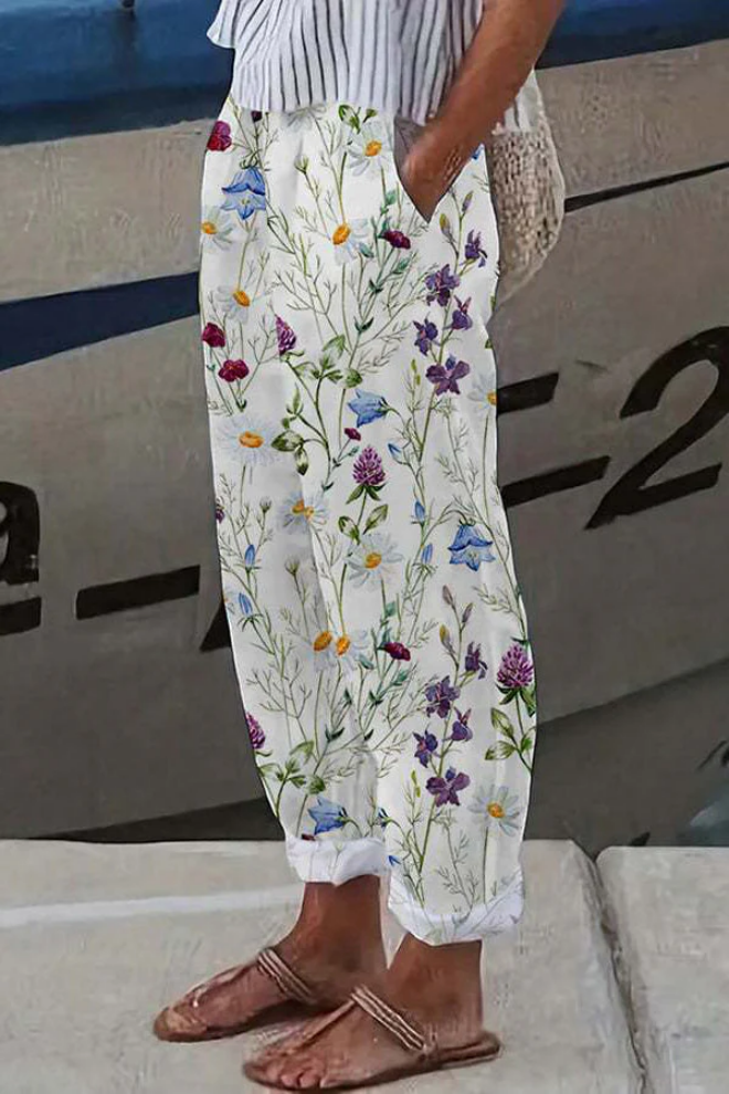 WW | Casual Unique Printed Button Pocket Pants