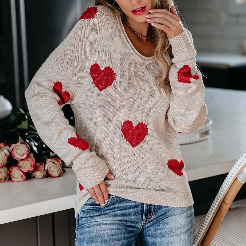 WW | Strickpullover mit Herzmuster Design