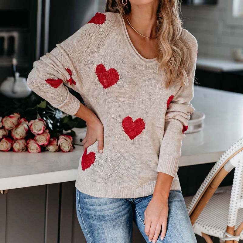 WW | Strickpullover mit Herzmuster Design