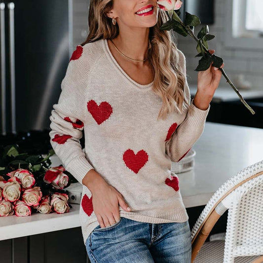 WW | Strickpullover mit Herzmuster Design