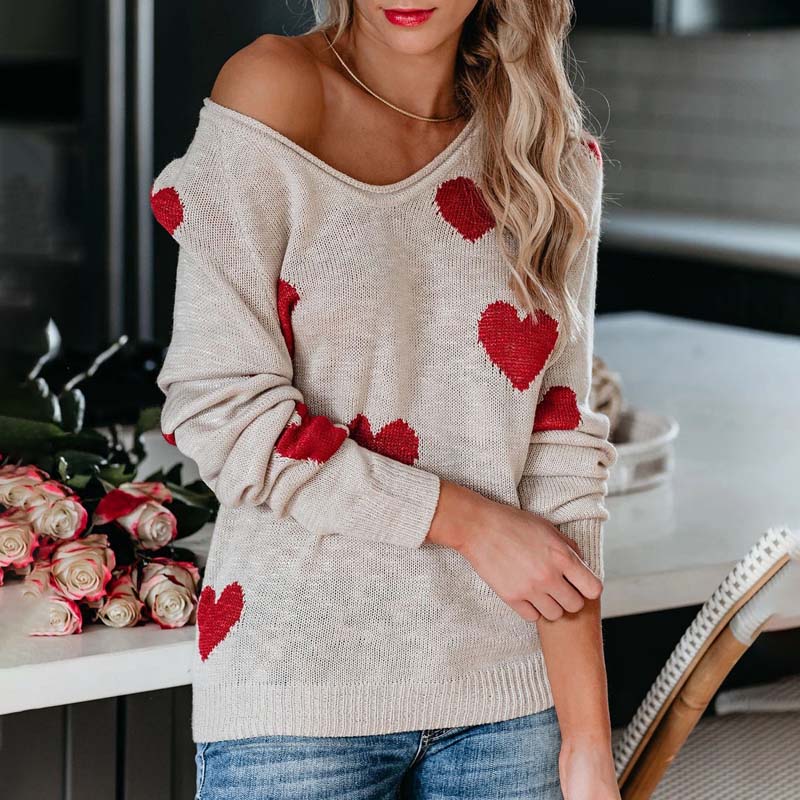 WW | Strickpullover mit Herzmuster Design
