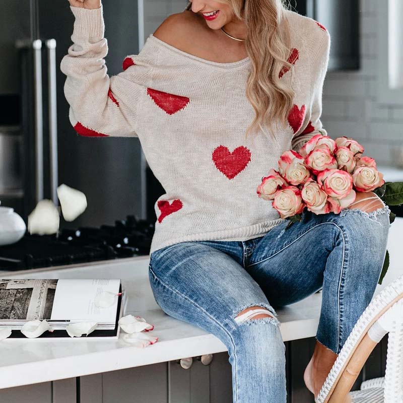 WW | Strickpullover mit Herzmuster Design