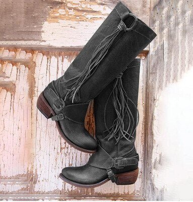 WW | Stiefeletten aus veganem Leder mit Reißverschluss und Absatz für Damen - Ideal für Alltag