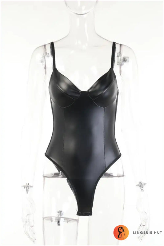 WW | V-Ausschnitt Lederimitat Body - Elegante Silhouette