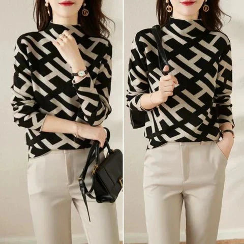 WW | Eleganter Geometrischer Pullover