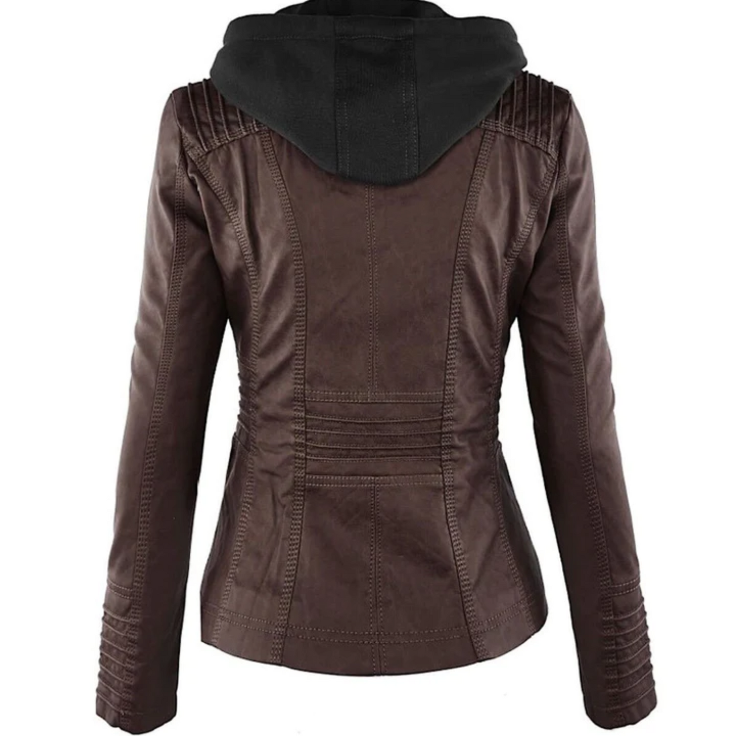 WW | Elegant Leather Women's Jacket with Hood