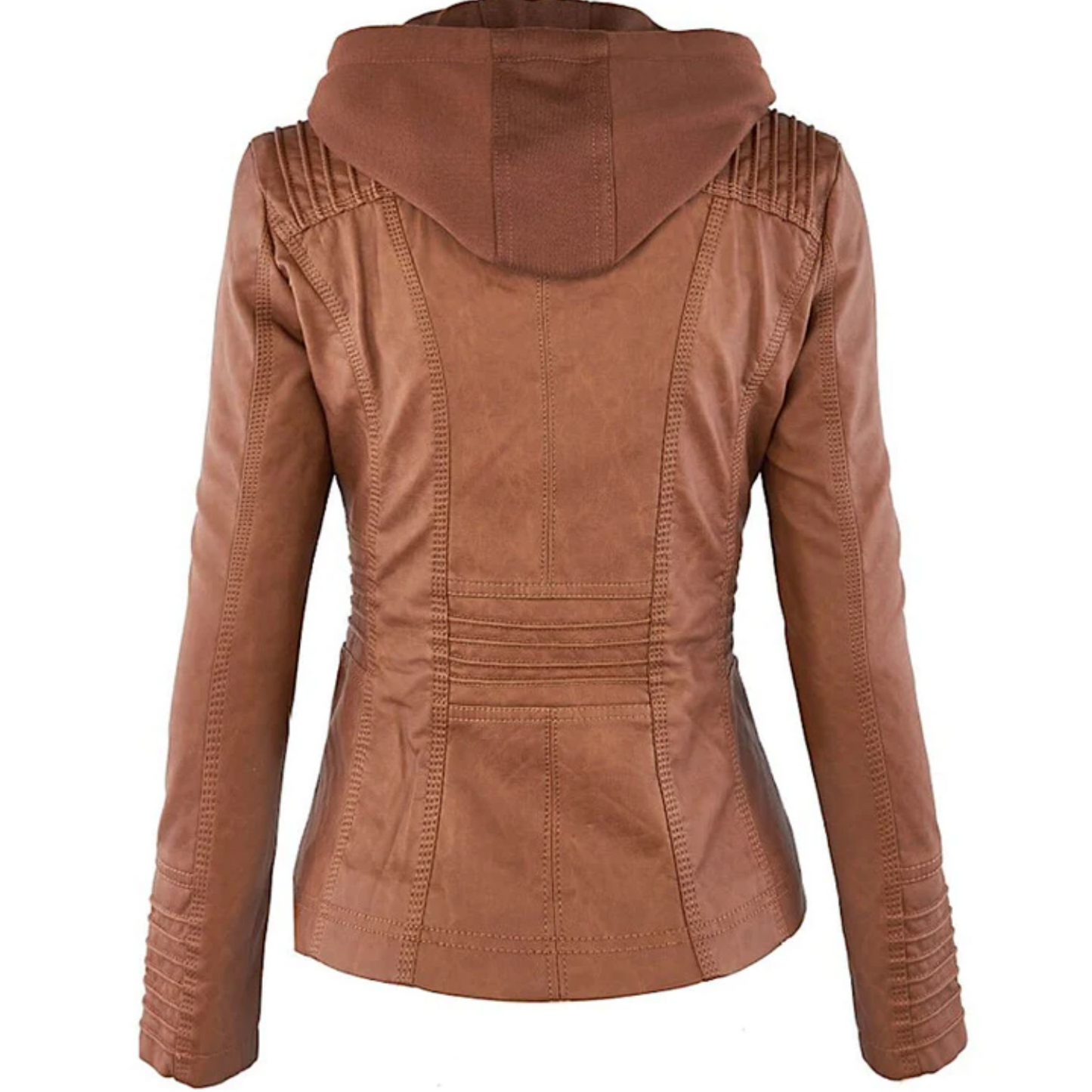 WW | Elegant Leather Women's Jacket with Hood