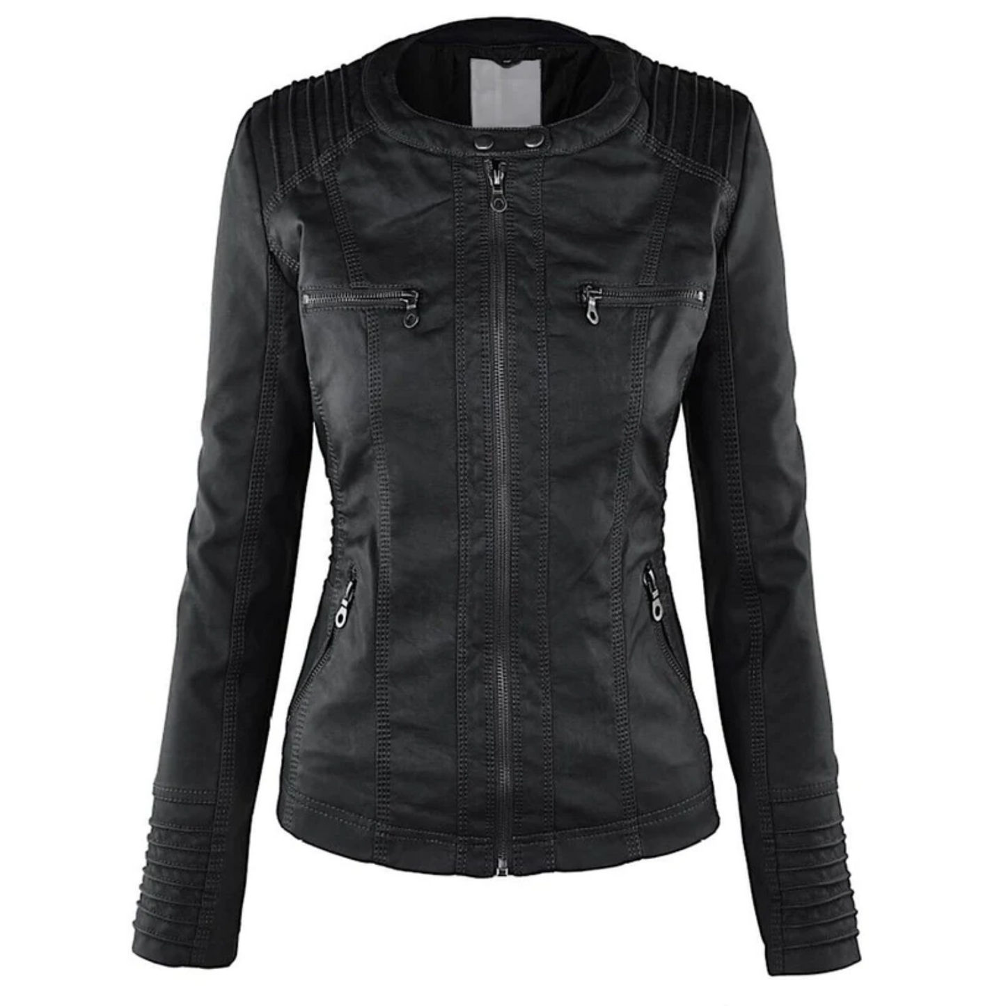 WW | Elegant Leather Women's Jacket with Hood