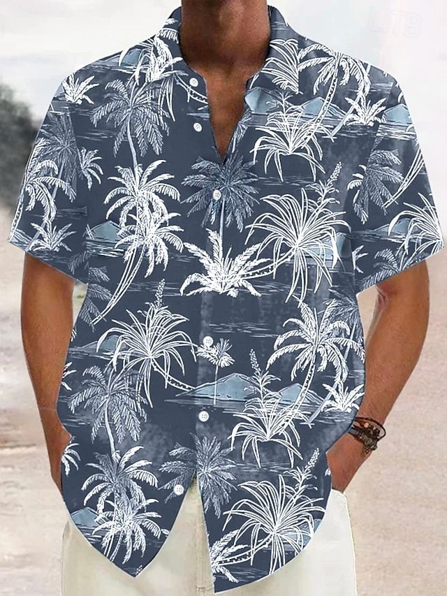 WW | Luftiges Hawaiianisches Leinen Hemd Für Herren