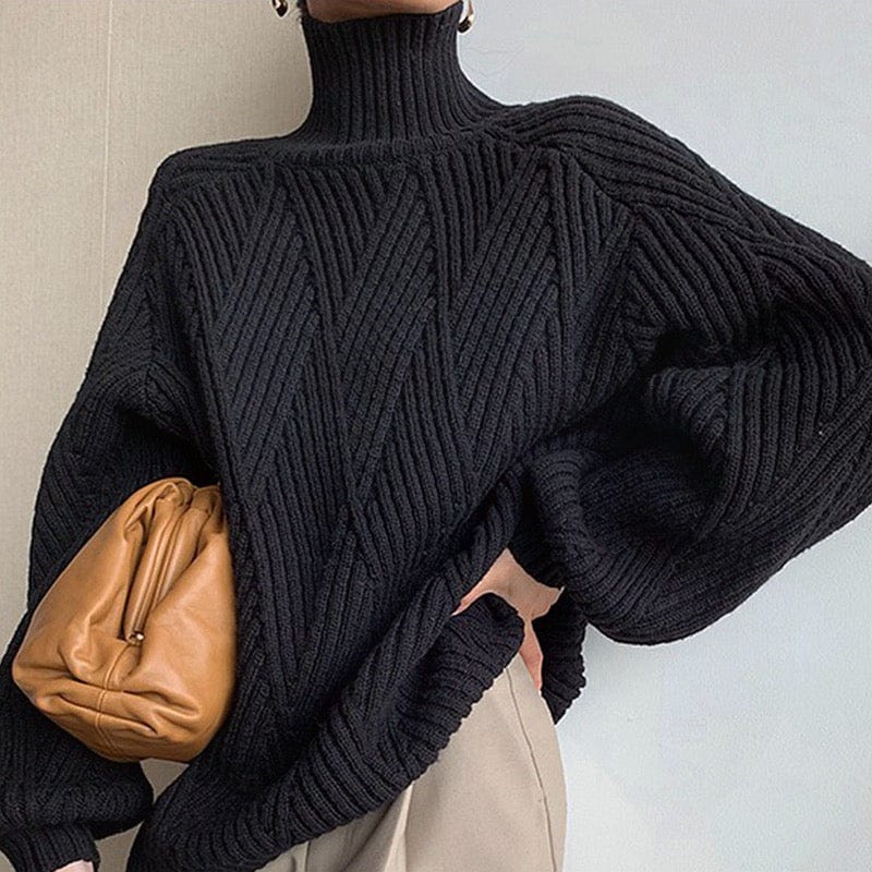 WW | Comér - Schwarzer Rollkragenpullover