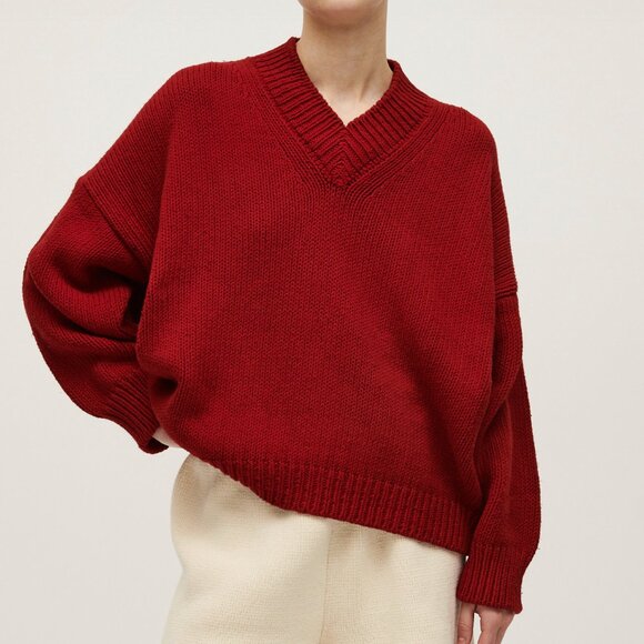 WW | Lässiger V-Ausschnitt Pullover für Frauen