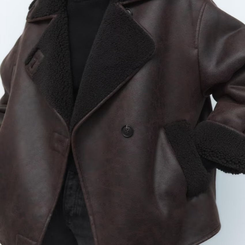 WW | Faux Shearling Jacke - Warm & Stilvoll - Lederlook - Winter-Essential