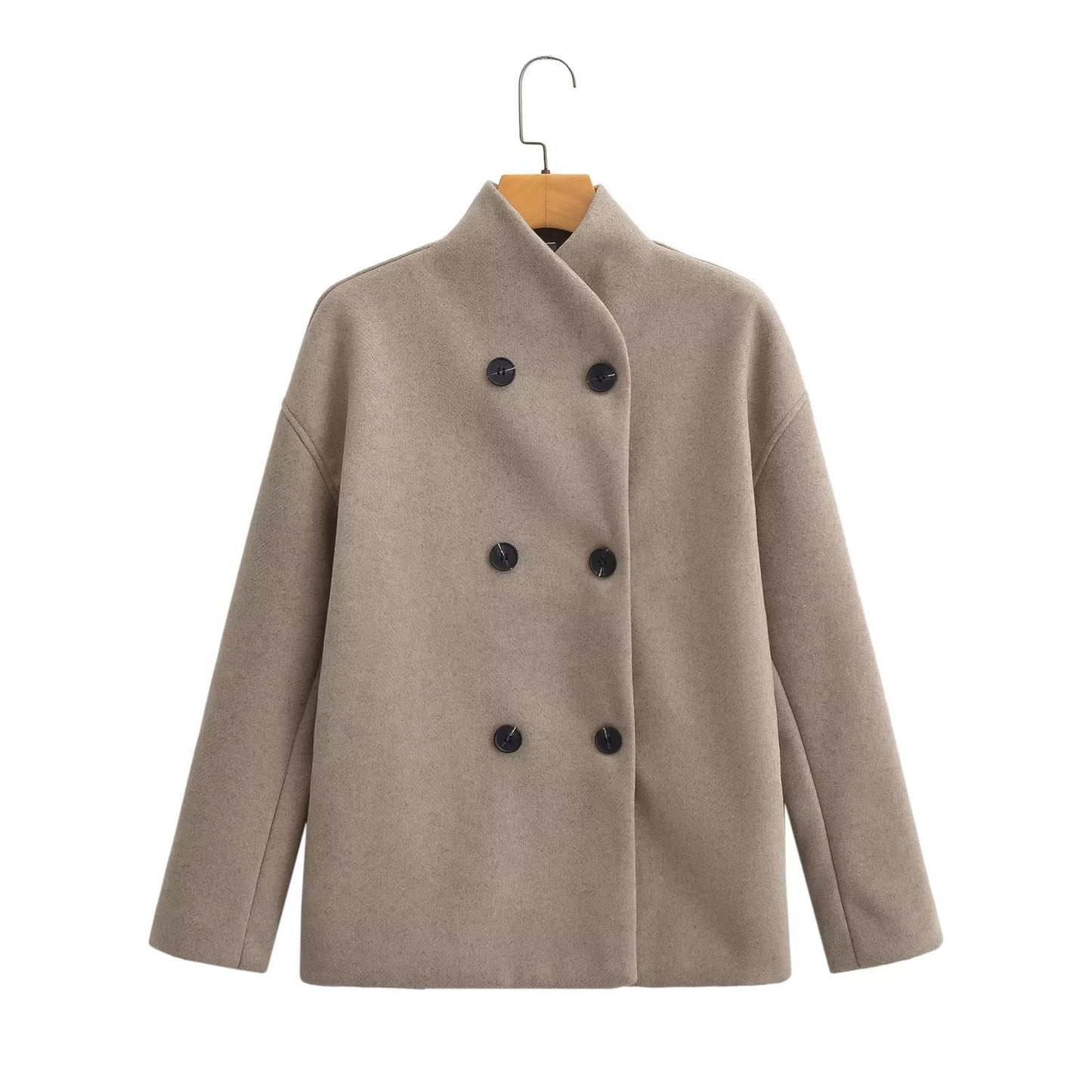 WW | Double Breasted Wool Blend Coat - Oversize - Timeless Elegance - Casual Chic