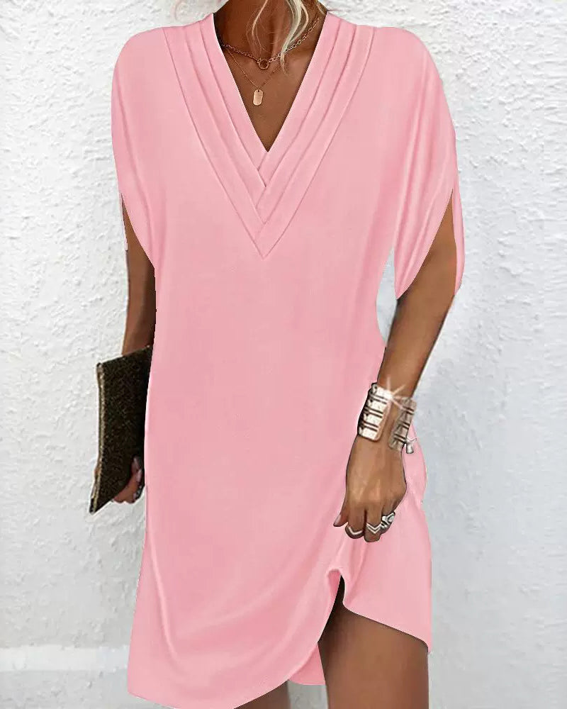 WW | Elegantes Kleid mit offenen Ärmeln und V-Ausschnitt