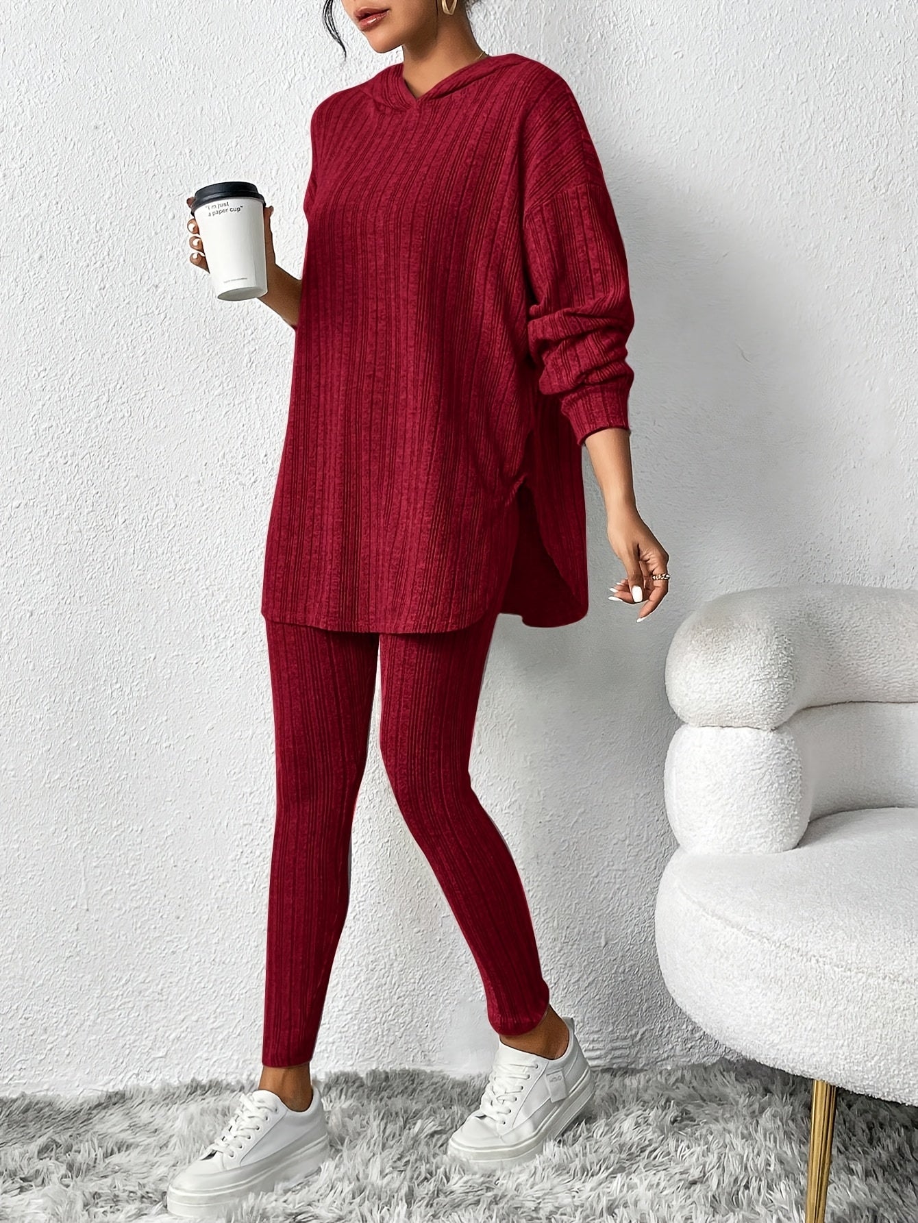 WW | Geripptes Strick-Loungewear-Set