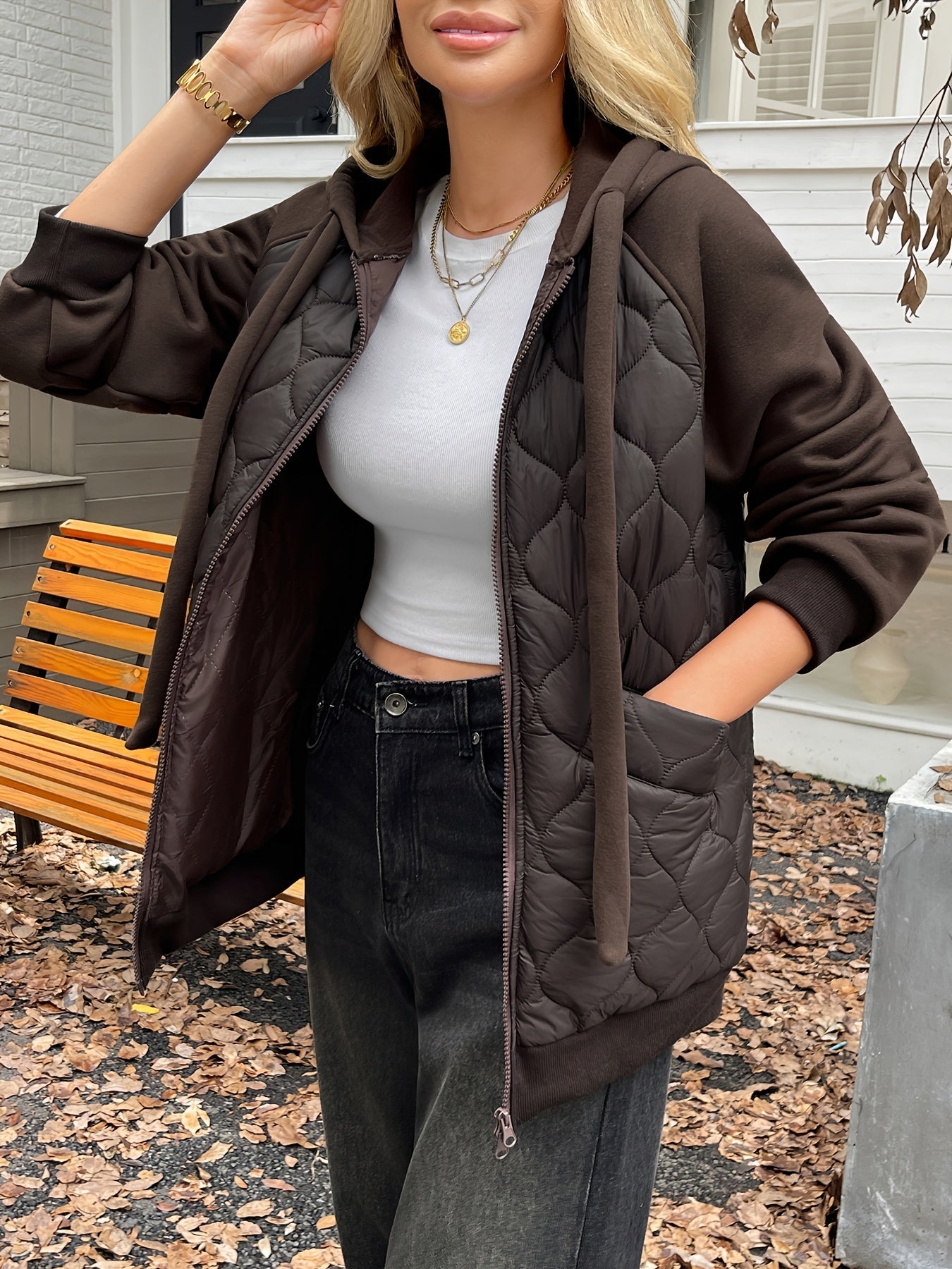 WW | Gestepptes Hoodie-Jacke