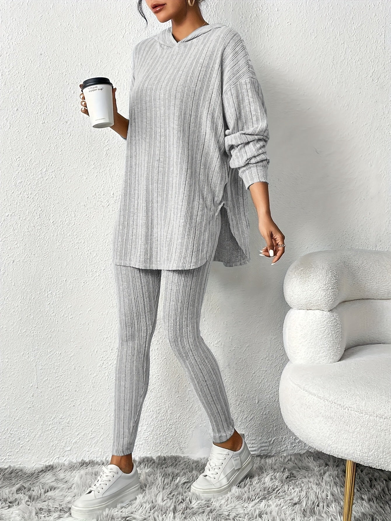 WW | Geripptes Strick-Loungewear-Set