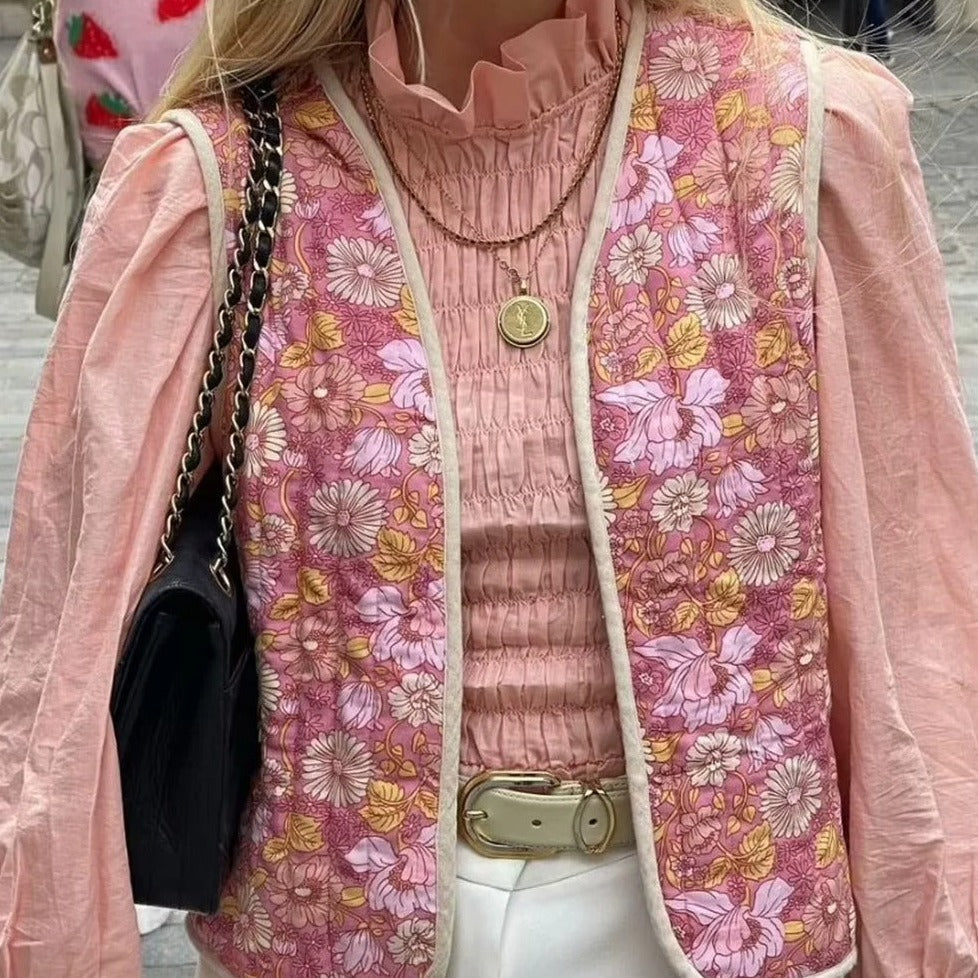 WW | Ärmellose Damen-Weste mit Blumenmuster