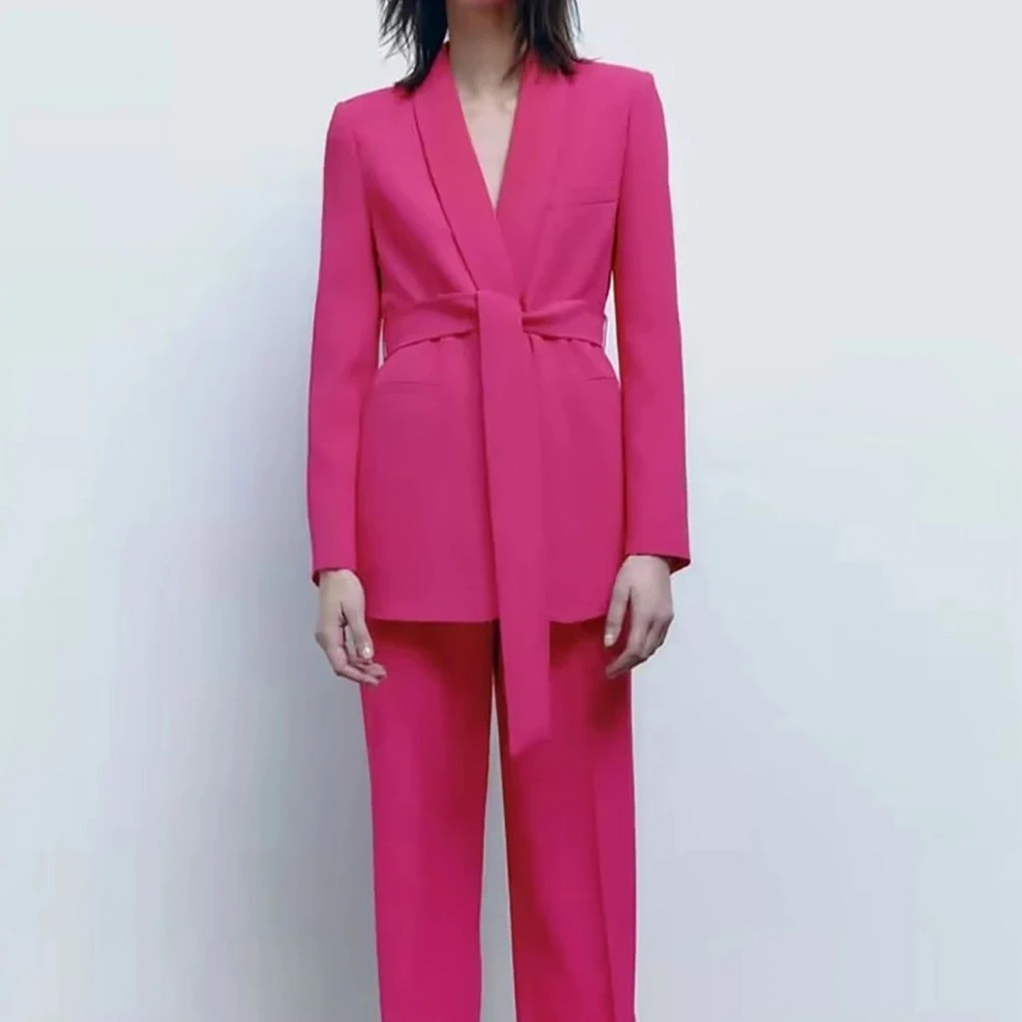 WW | Mehrfarben Hausanzug Stil Blazer und Hose Satz