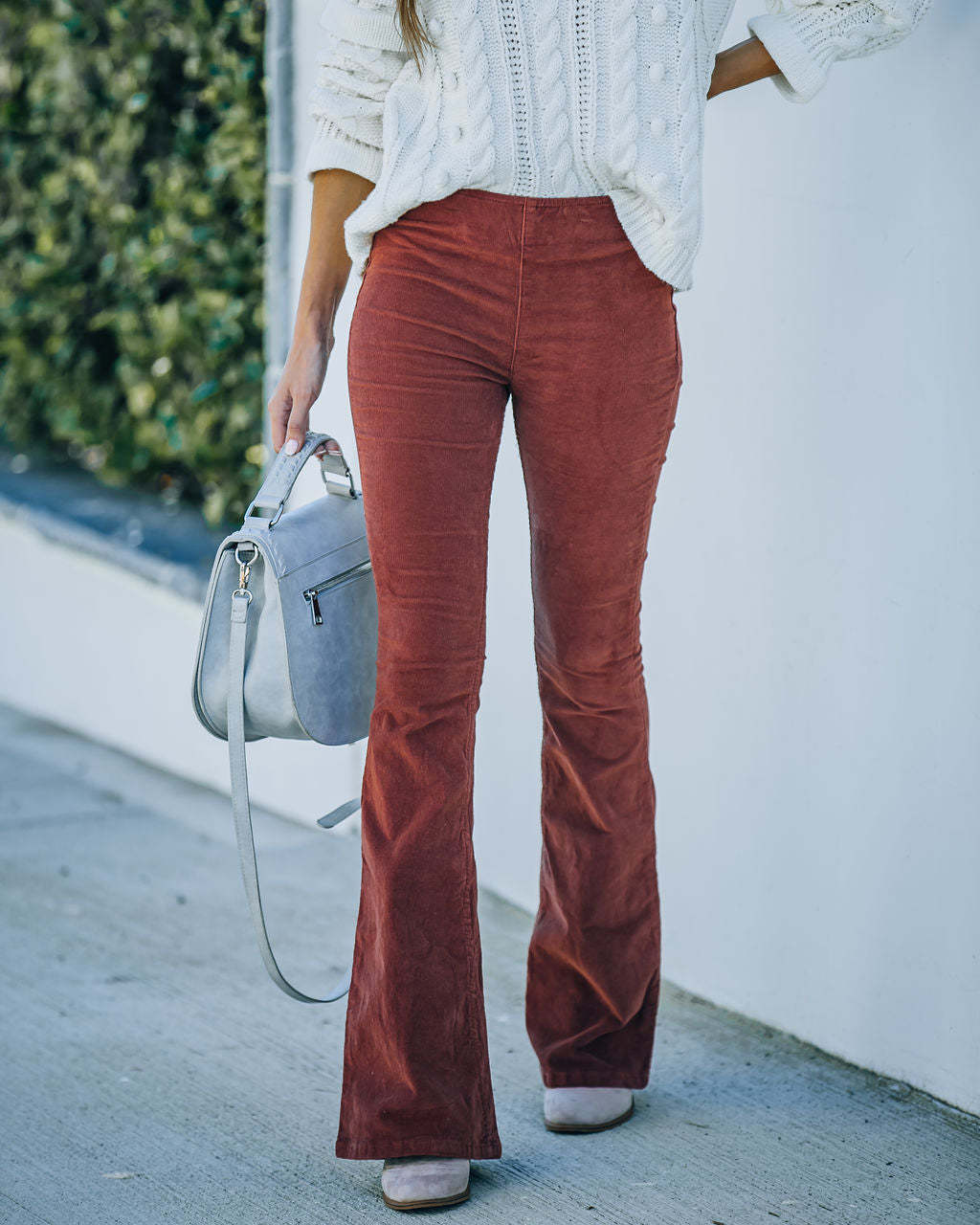 WW | Elastic Waist Casual Pants Slim Flare Pants