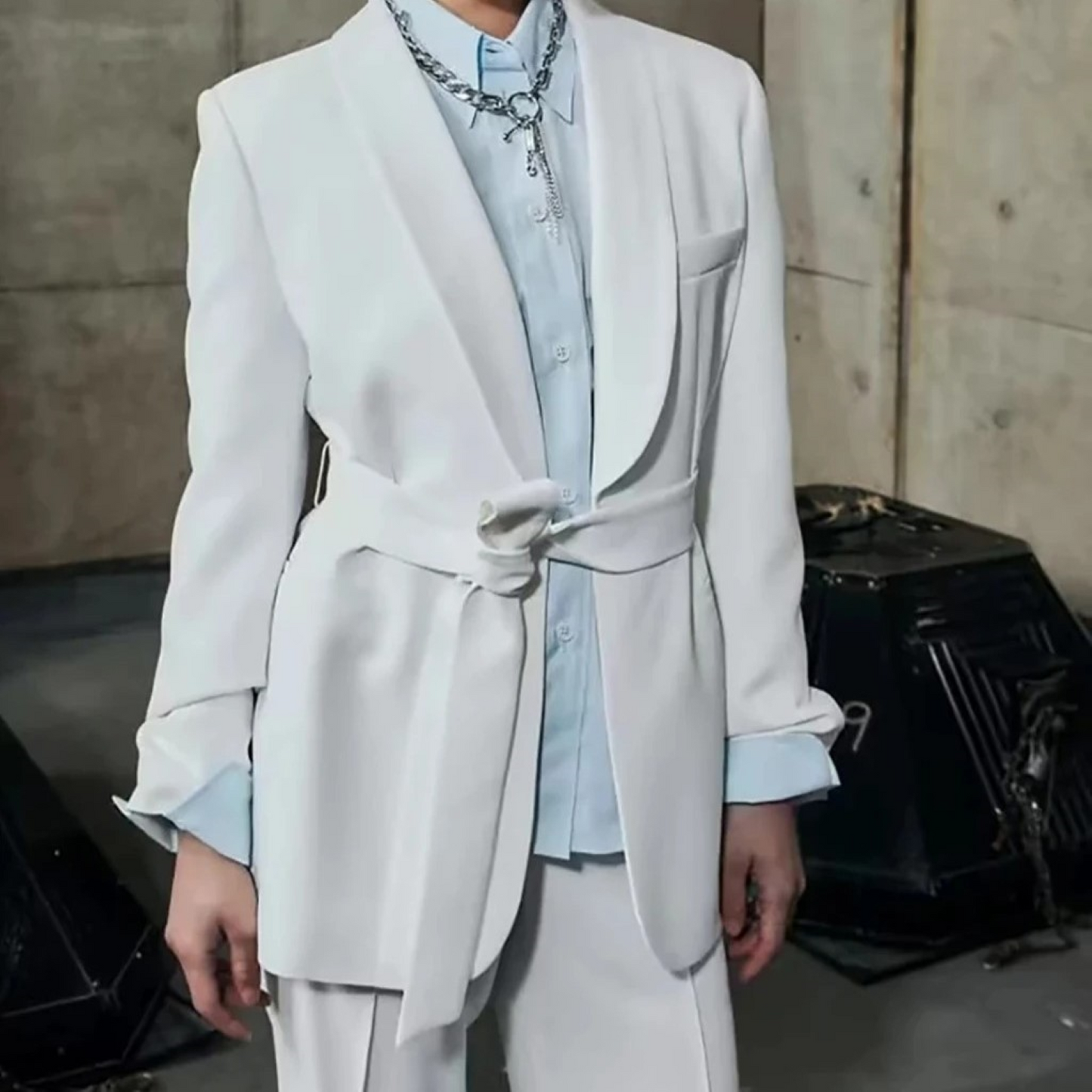 WW | Mehrfarben Hausanzug Stil Blazer und Hose Satz