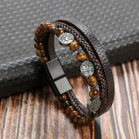 WW | Leather Bracelet in Antique Style with Metal Clasp