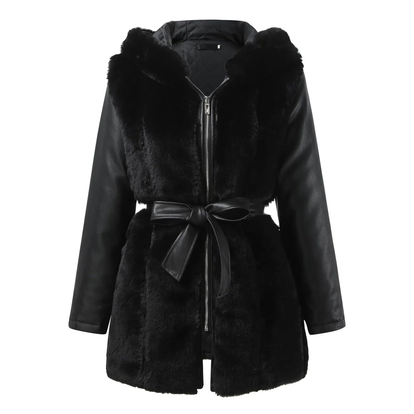 WW | Stilvolle vegane Lederjacke mit Kunstfellkragen für Damen