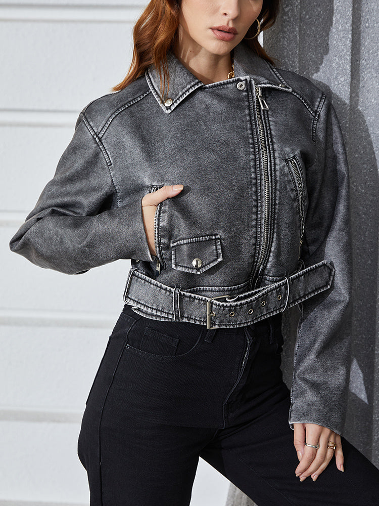 WW | Kurze, verblasste Jeansjacke | Alanaria