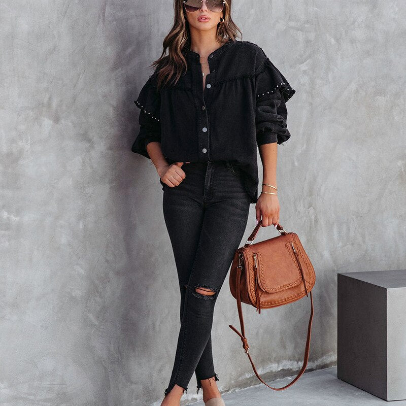WW Blouse | Trendy feminine blouse made from colored WW fabric