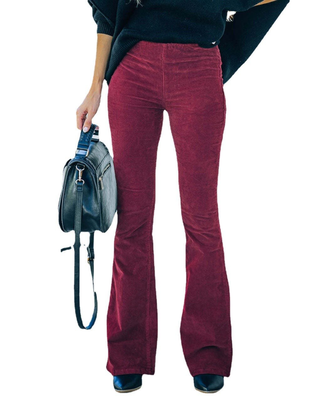 WW | Elastic Waist Casual Pants Slim Flare Pants