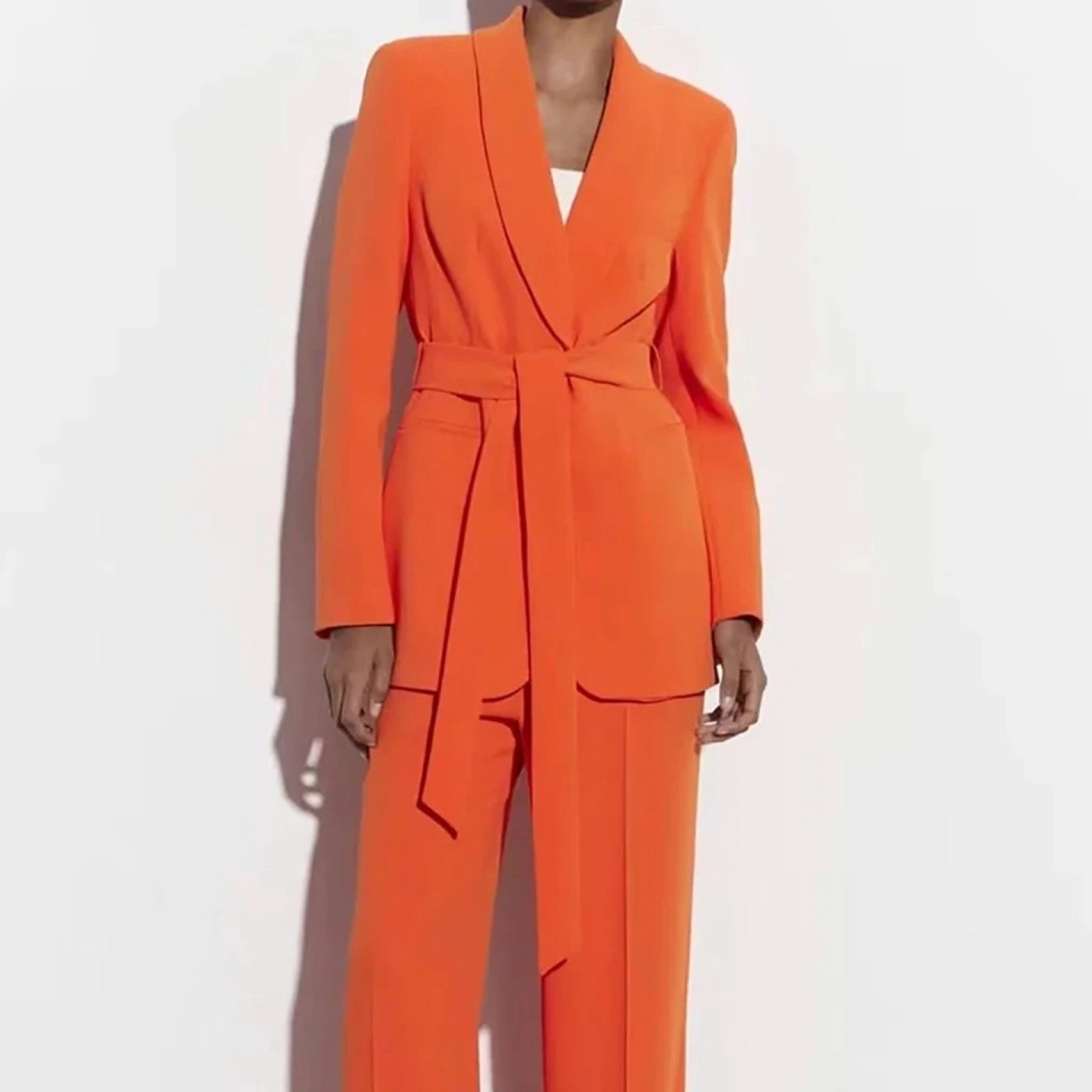 WW | Mehrfarben Hausanzug Stil Blazer und Hose Satz