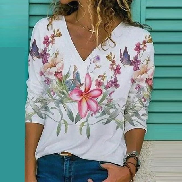 Monelo™ - V-neck Loose Blouse Tops