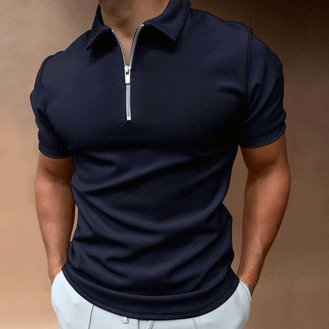 WW | Herren Polo Shirt Polo Mit Reißverschluss Und Kragen Klassisches Design & Elegant