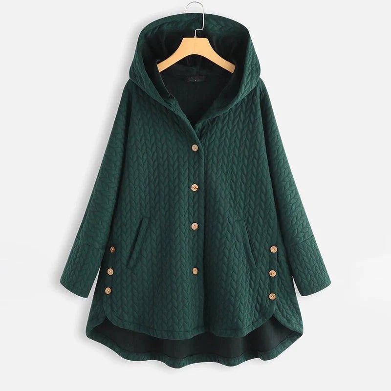 WW | Warme und lockere Jacke mit Kapuze, Knöpfen und Taschen